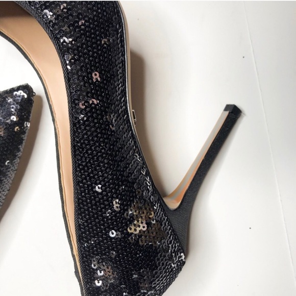 Sam Edelman Hazel Sequin Black Heels NEW✨ - Picture 7 of 8
